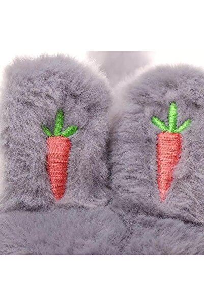 QUEEN AKSESUAR Нова модна мила пухнаста плюшева кашемірова іграшка-кролик з навушниками для дітей та дорослих, сіра