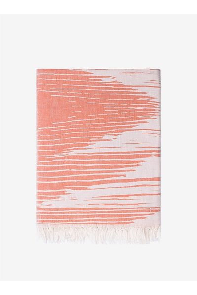 Barine Monochrome Cotton Sofa Shawl Peach 130X170