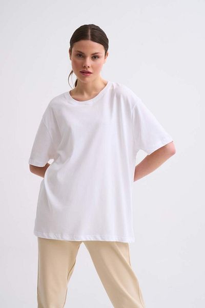 THERECOLOR Tricou cu mânecă scurtă alb pentru damă, cu croială normală