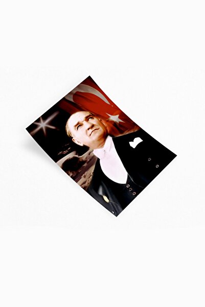 Tekin Ozalit Türk Bayraklı Atatürk Posteri 50x70 Cm Kod: 022