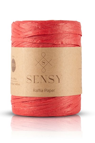 SENSY Premium 400 de metri rafie frânghie sac ață rafie frânghie hârtie frânghie ață de încărcare 250 grame roșu
