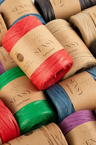 SENSY Premium 400 μέτρα Raffia Rope Bag Rope Raffia Rope Χαρτί Rope Supla Rope 250 γραμμάρια πράσινο