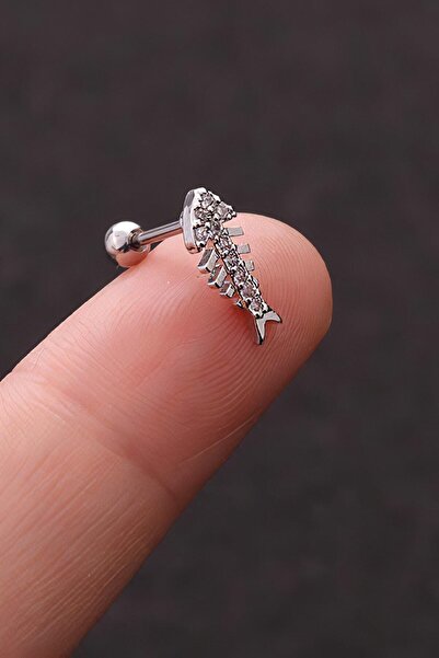 Salyangoz Company Cerrahi Çelik Balık Kılçığı Model Tragus,helix,kıkırdak Pie...