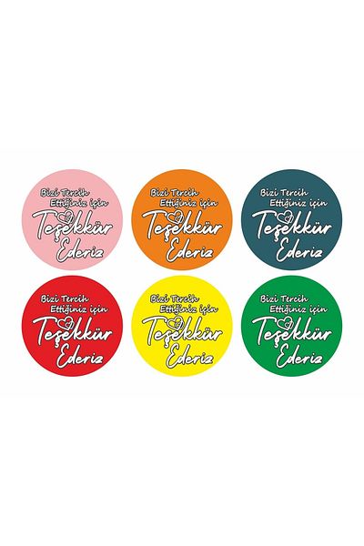 anka design Coated Sticker (4X4 CM) 48 Pieces -Thank You for Choosing Us-
