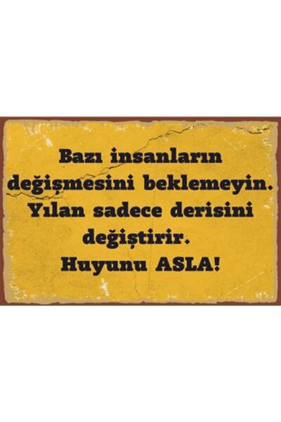 Hayat Poster Bazı Insanların Değişmesini Beklemeyin Retro Ahşap Poster