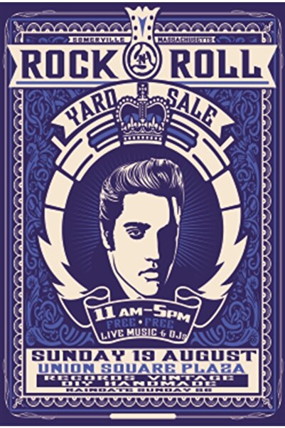 Hayat Poster Poster retro din lemn Elvis Presley Rockn Roll