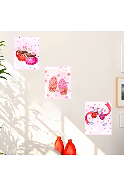 Aysprint Set de autocolante de perete din 3 piese de culoare pastel S1485474696