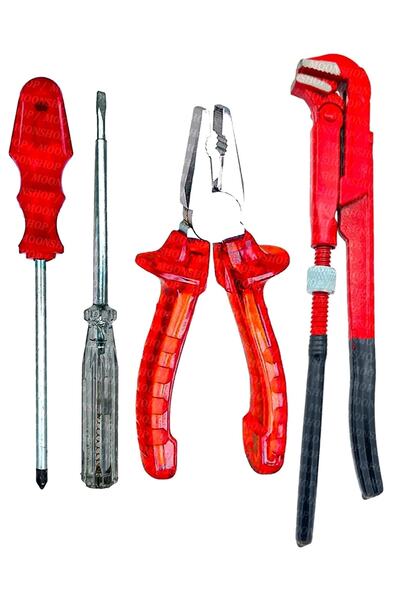 MOONSHOP Pense Kontrol Kalemi Yıldız Tornavida Maşalı Boru Anahtarı Takım Seti..