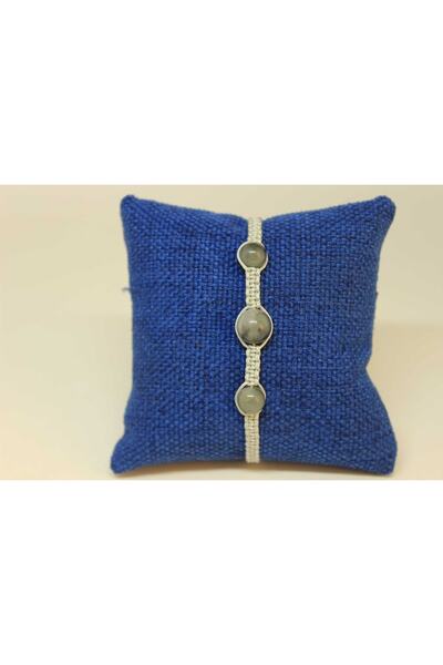 Yasamtohumu Регульований браслет із смарагдом та срібними намистинами (27245)