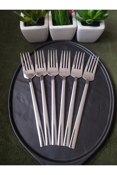 DİBA AVM 12 Pieces Dinner Fork Plain Chopstick Model Fork 12 Pieces
