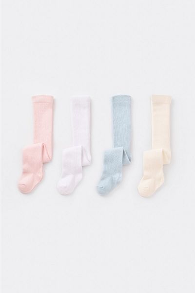 Bibaby Baby Girl Boy Plain Combed Cotton Pantyhose White