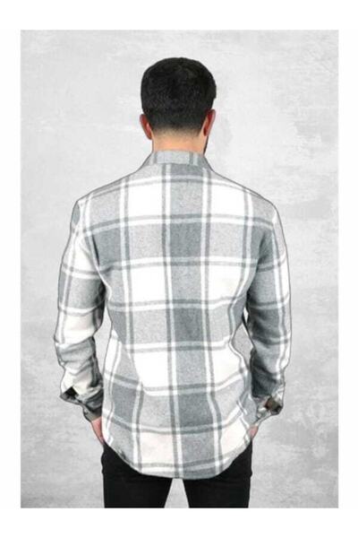 FBI Erkek Ekoseli Kapüşonlü Oduncu Gömlek 96094