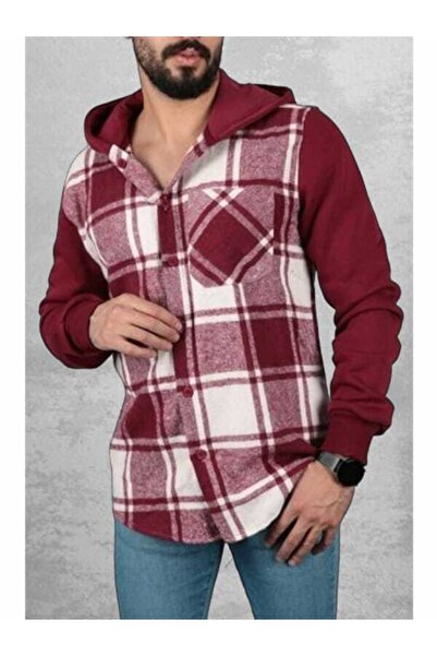 FBI Erkek Ekoseli Kapüşonlü Oduncu Gömlek 96094