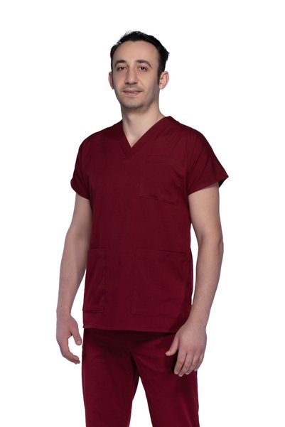 Sarıçiyil Üniforma Doktor Hemşire Cerrahi Yaka (tek Üst)
