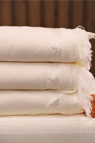 Pidora Textil 4 τεμαχίων Etamine Jacquard Tassel Fringe Soft 50*90 Πετσέτα προσώπου χεριών με κεντημένο με χειροποίητο χαρτονάρι