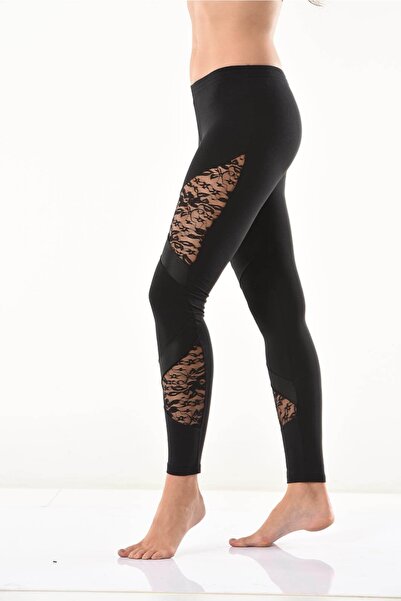 Derya Kurşun Γυναικείο καλσόν με λεπτομέρεια δαντέλας Guipure 0583