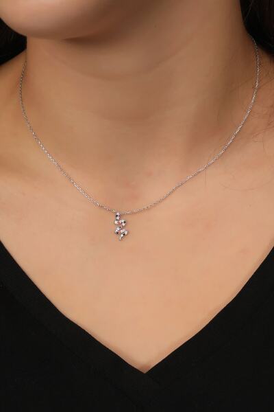 Bilsen Store Kadın Rodium Kaplama Mix Taşlı Yılan Kolye