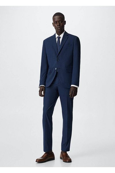 MANGO Man Slim Fit mikrotvarované kalhoty