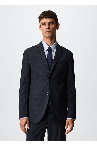 MANGO Man Kostkovaná bunda Slim Fit