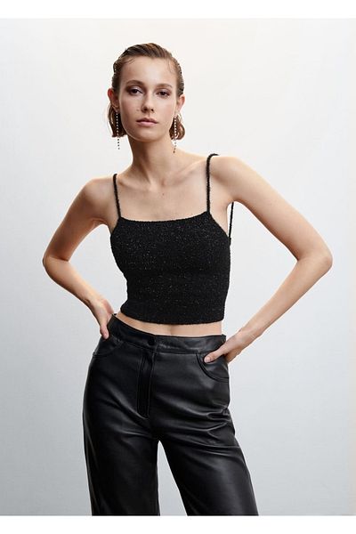 MANGO Woman Double Breasted Lurex Blouse