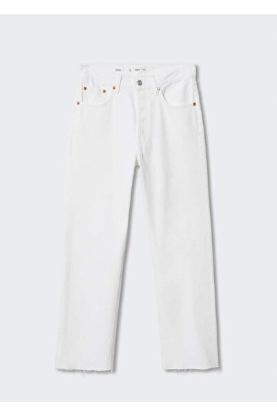 MANGO Woman Yüksek Belli Crop Düz Kesim Jean
