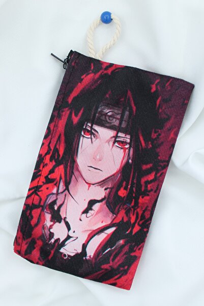 Anime Marketi حامل أقلام أو حقيبة مكياج من القماش بتصميم الرسوم المتحركة Itachi