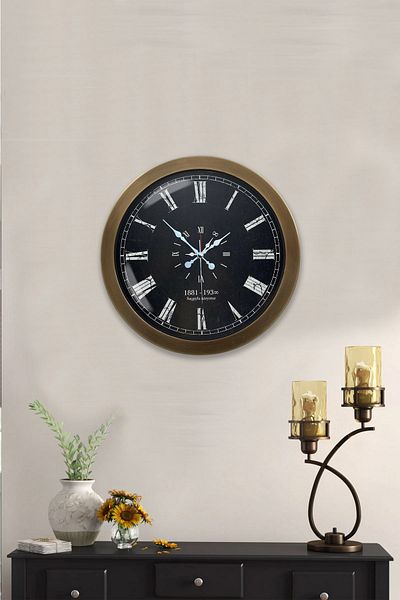 Kasva Concept Gift 36 cm Antique Metal Ataturk Wall Clock
