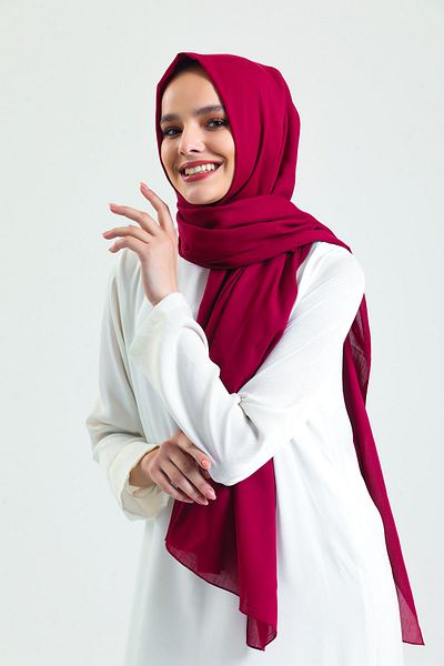 Sarar 100% Cotton Shawl / Claret Red