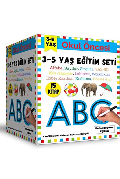 Enine Boyuna Eğitim Okul Öncesi 3-5 Yaş Eğitim Seti (15 Kitap + 2 Etkinlik Seti)