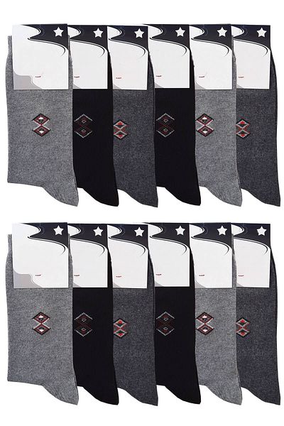 Hepsine Rakip Мъжки дълги чорапи от 12 броя, памучни, цветни, икономични, не стискащи