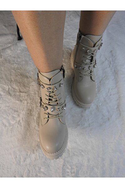 TRODONS Women's Beige Stone Daily Boots