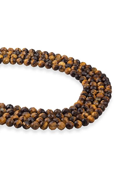 Dünya Doğal Taş Σειρά από φυσική πέτρα Tiger Eye 8 mm Facet Cut