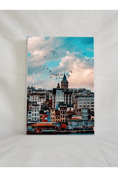 EratCo Tablou pe pânză cu design de oraș și Turnul Galata, cadou de Ziua Îndr...