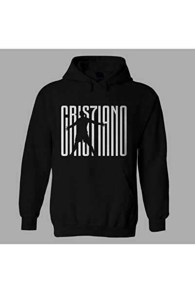 nrage Oversize Unisex Siyah Cristiano Ronaldo Hoodie