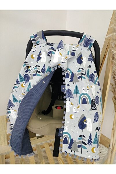 Raduga Collection Tek Puset Örtüsü Çift Taraflı Indigo Kutup Ayısı