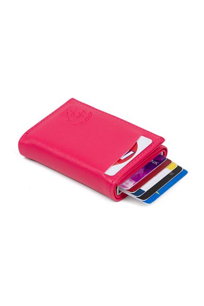 Newish Πορτοφόλι Adelina Leather Mechanism Automatic Slide Card Holder 3 τεμαχίων
