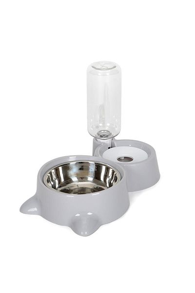 TechnoSmart Automatic Water Dispenser with Large Size Bowls Cat Dog Food and Water Container Storage