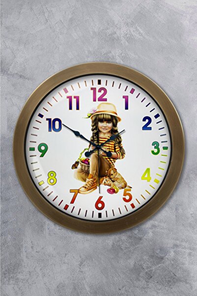 Kasva Concept هدية ساعة حائط معدنية عتيقة للأطفال مقاس 36 سم