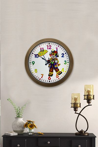 Kasva Concept 36 cm Tumbled Metal Clown Wall Clock