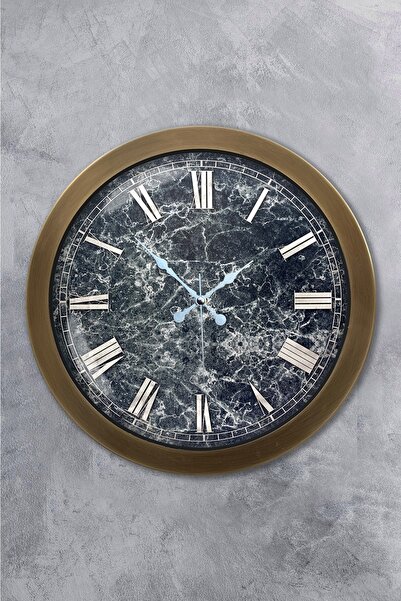 Kasva Concept هدية ساعة حائط منقوشة من الرخام المعدني العتيق مقاس 36 سم