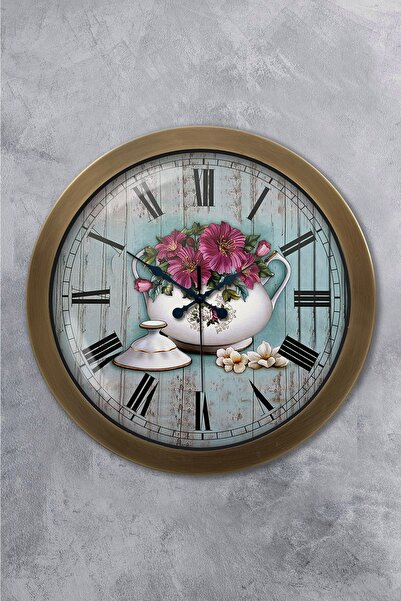 Kasva Concept Hediyelik 36 Cm Eskitme Metal Mutfak Duvar Saati