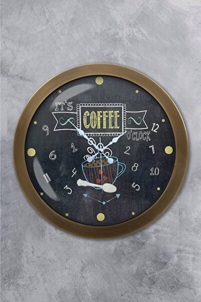 Kasva Concept هدية ساعة حائط مطبخ معدنية عتيقة مقاس 36 سم