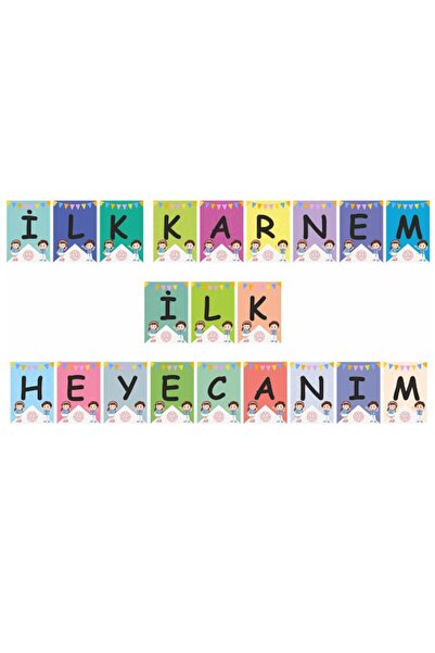 hepenuygun Ilk Karnem Ilk Heyecanım Karton Bayrak 21 Adet A5