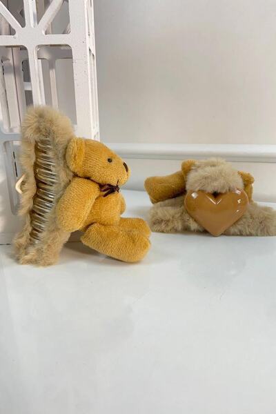 SUBU TASARIM Büyük Figürlü Peluş Mandal Toka Kahve Sbt1461