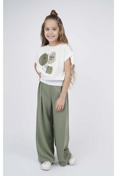 best kids Girl's Ecru Elastic Waisted Blouse