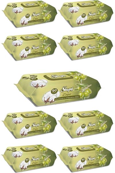 Sleepy Wet Wipes Olive Oil 90 Pieces X 9 (total 810 Wipes)