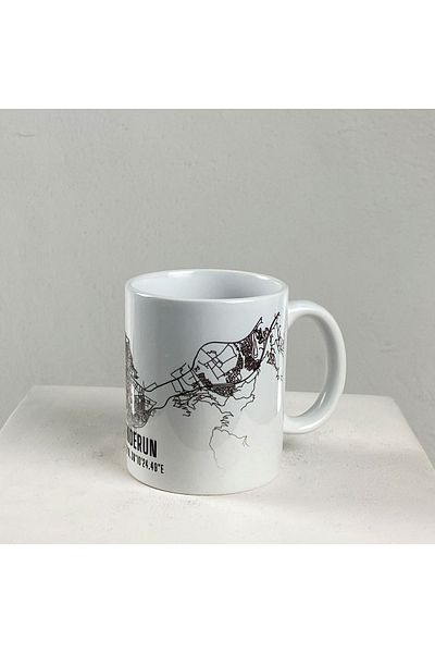 Mini Street Map Alexander City Map Printed Porcelain Mug