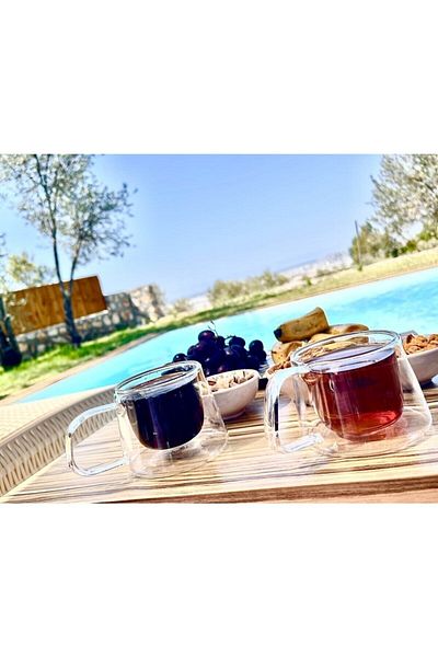 MİMOZA PARK Walled Double Glass Mug - 12476