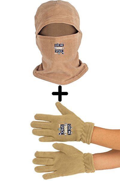 Zeron Tasarım Set mănuși lungi Give Me Some Space Fleece Balaclava Bll1962