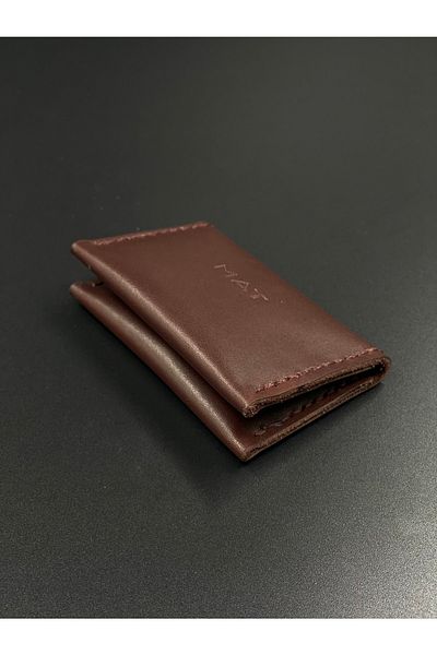 MAT Deri Genuine Leather Card Holder Handmade Snap Closure Palm Card Holder
